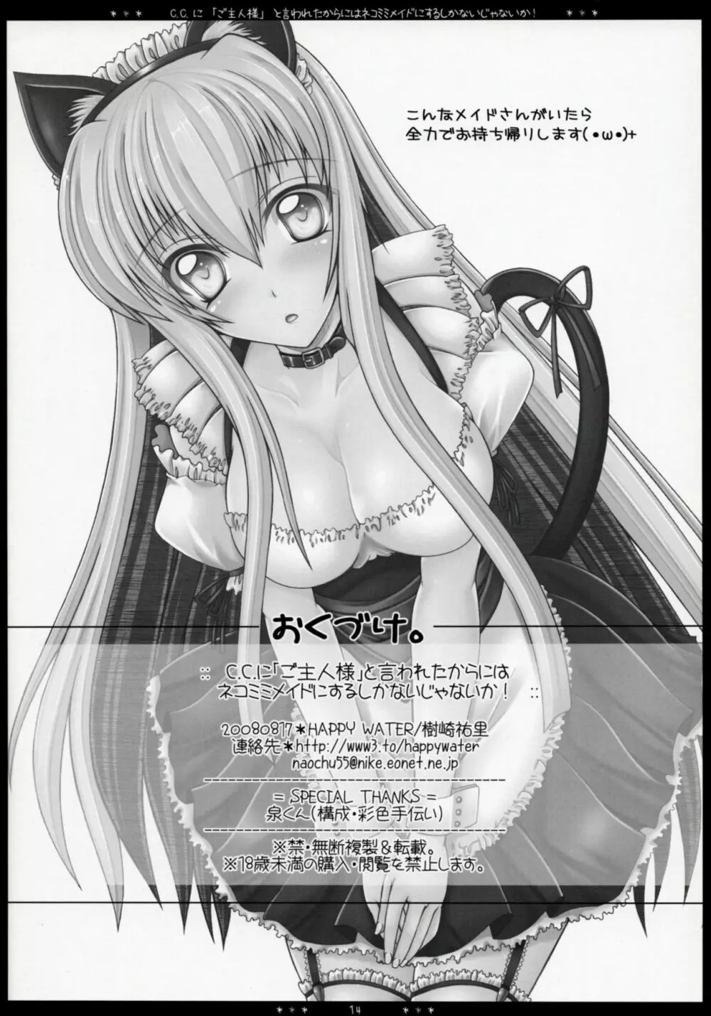 C.C.に「ご主人様」と言われたからにはネコミミメイドにするしかないじゃないか! - page13