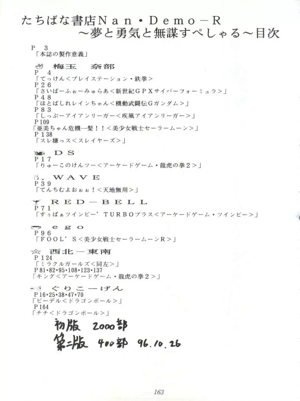 たちばな書店Nan・Demo-R~愛と勇気と夢と無謀の再録本 - page163