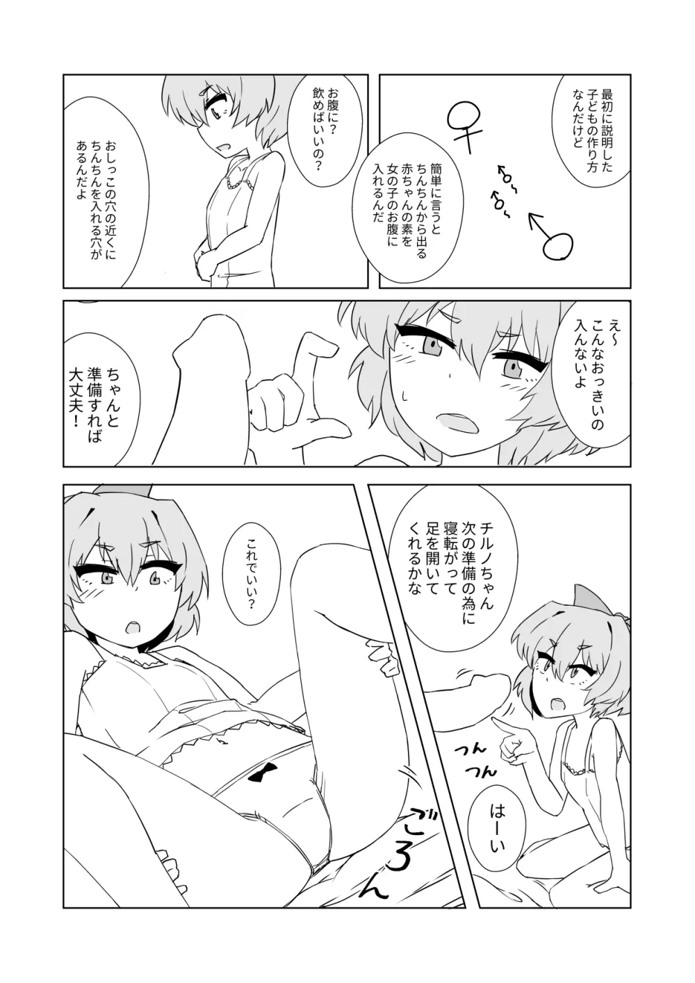 是乃さんのチルノが裸でベタベタする本 - page13