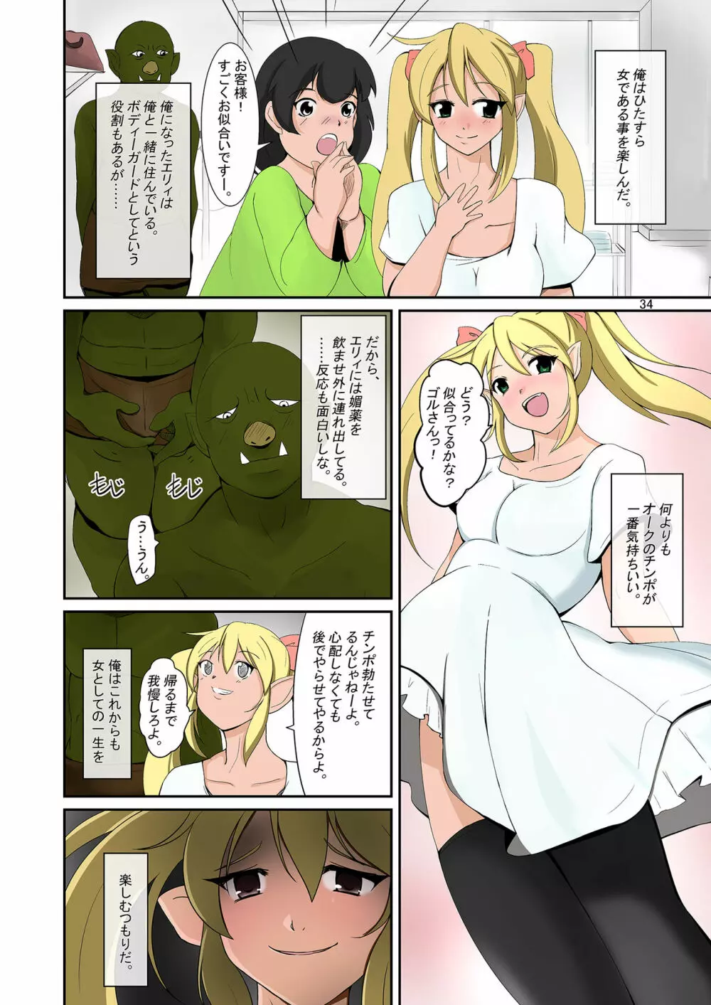 エルフとオークの入れ替わりダーク本 - page33