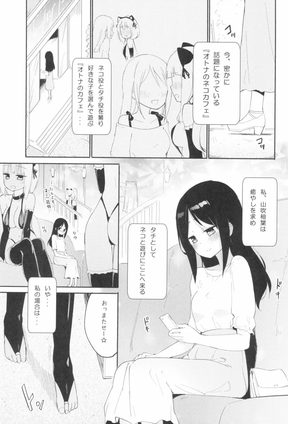 タチまっしぐら 3 ～ネコ♀カフェ百合合同 III～ - page3