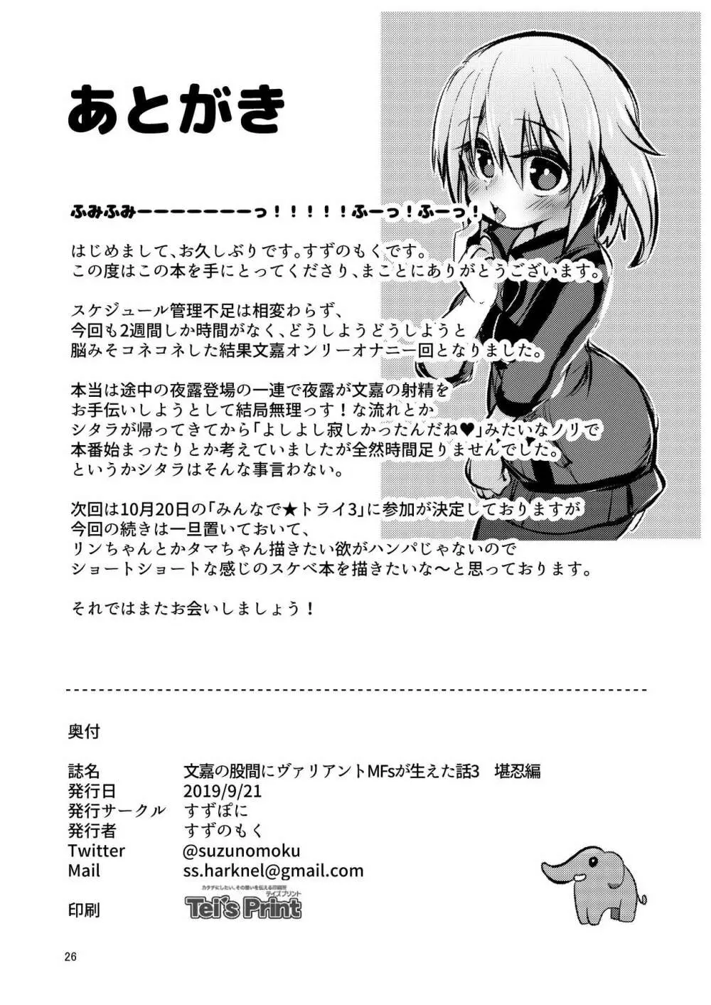 文嘉の股間にヴァリアントMFsが生えた話3 堪忍編 - page26