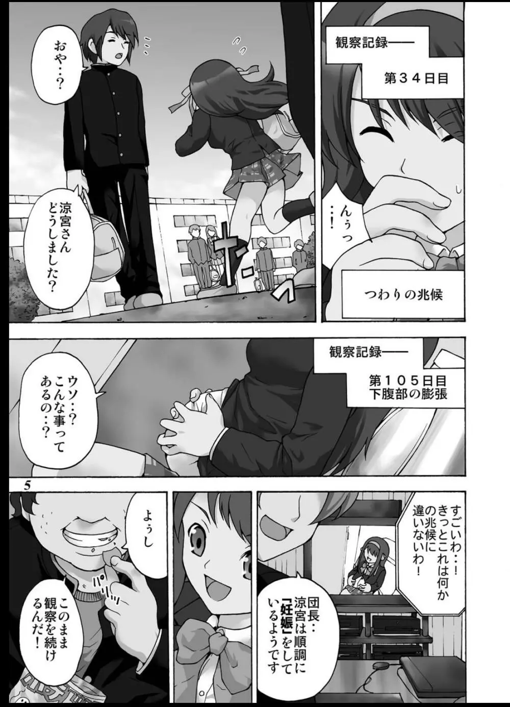 貫け!涼宮ハルヒ強制出産!! - page4