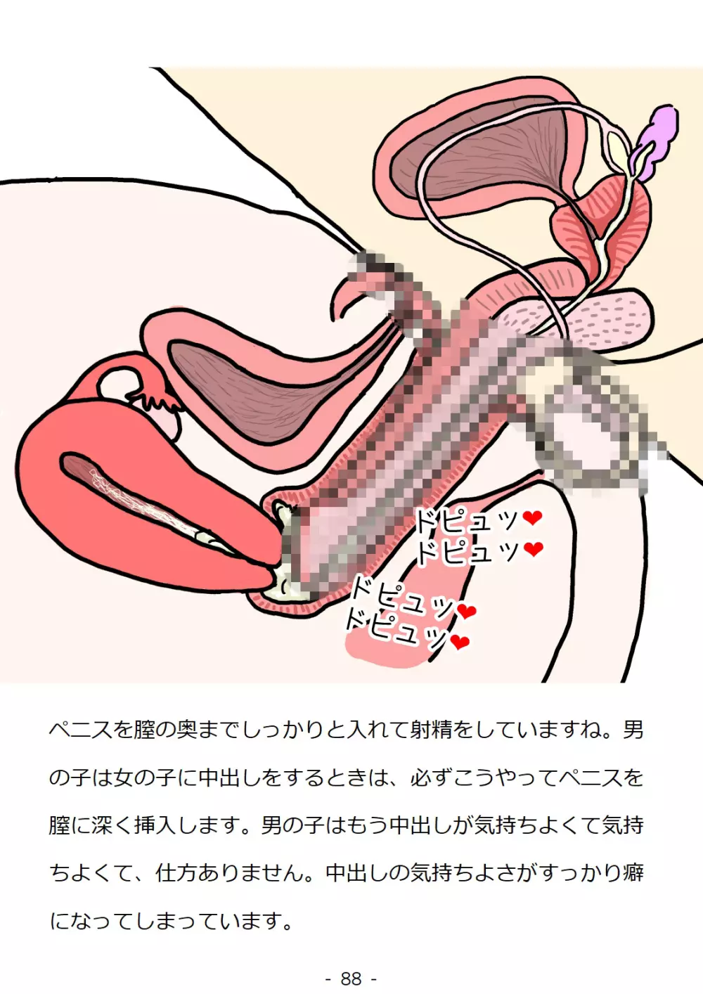 思春期の男の子のための性教育・同級生の女の子とセックスをして赤ちゃんを作るおはなし - page88