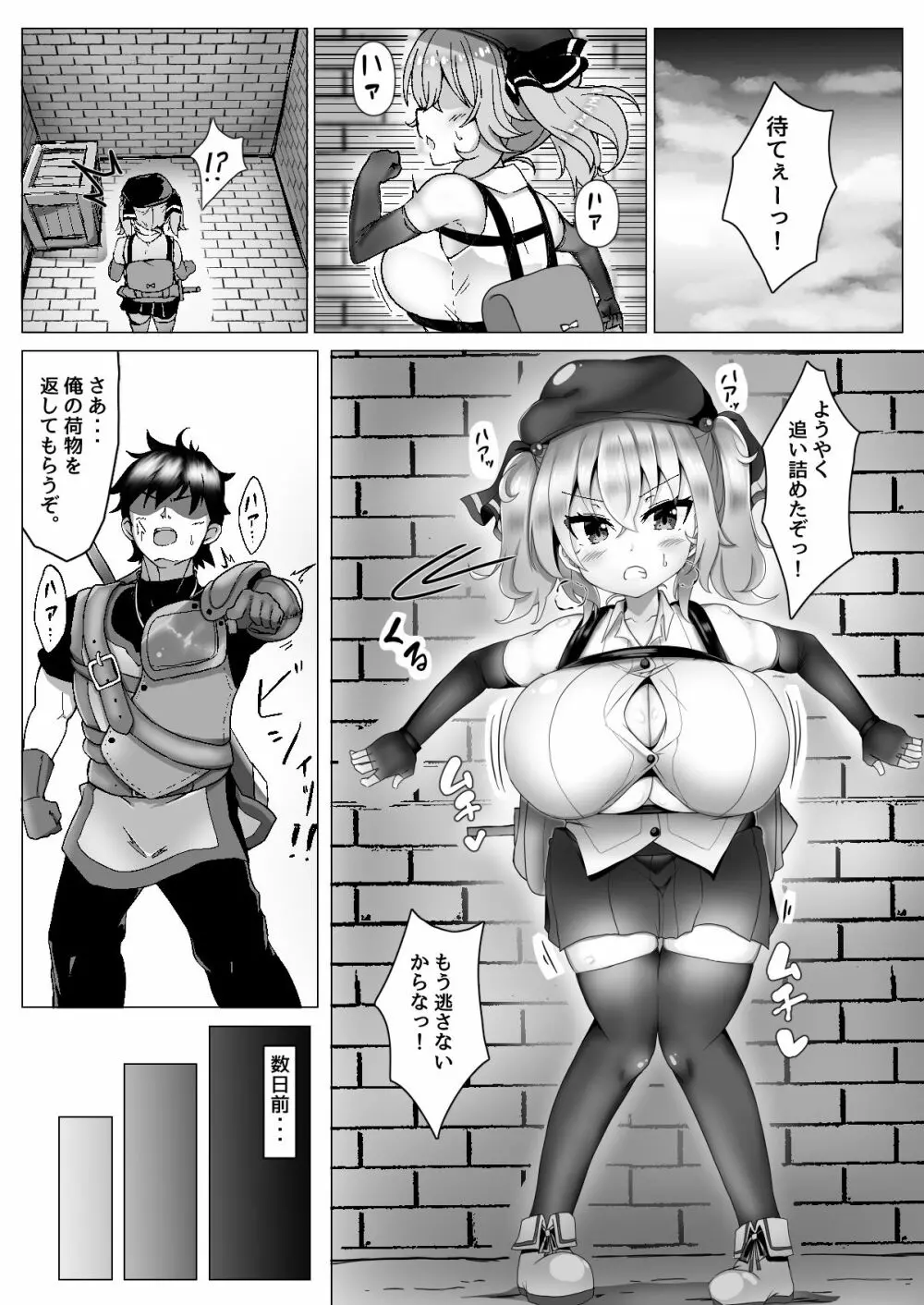 乳がでかいだけの盗賊娘なんかに負けるわけ無いだろ!! - page3