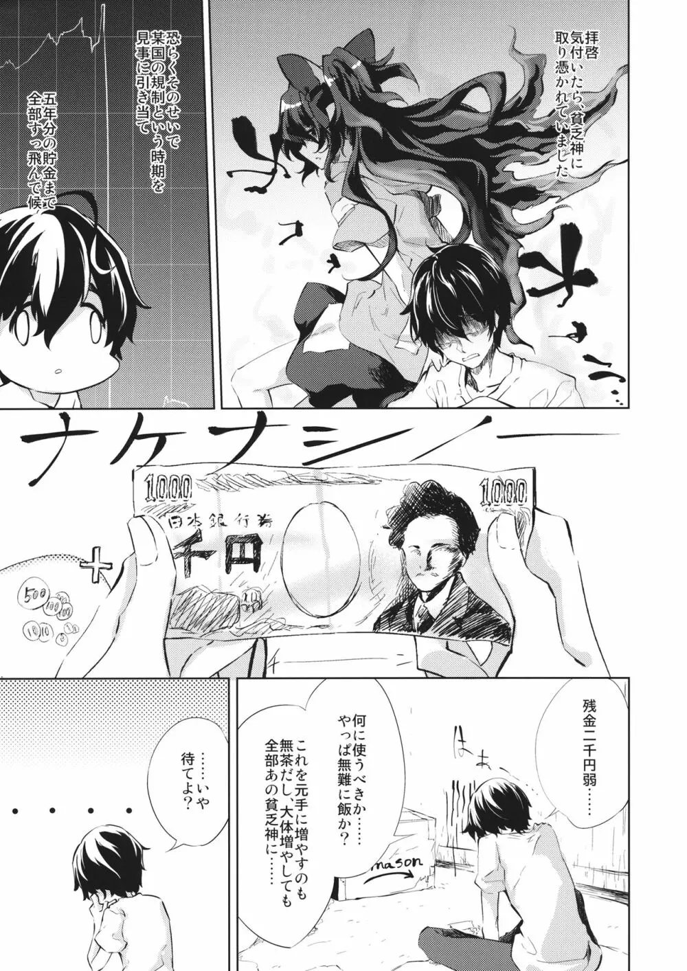 貧乏神様に可愛いおパンツを履かせて褒め倒し - page2