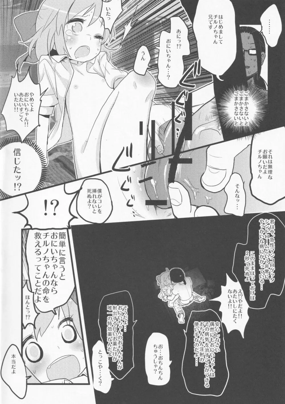 寝ているチルノにいたずらしたり、大妖精をボロクソにしたり、性教育する本。 - page19