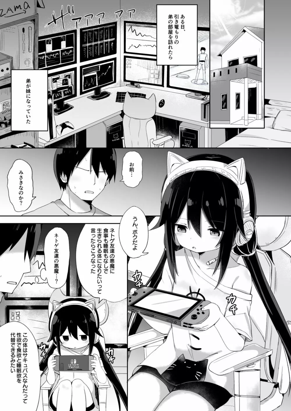 ダウナー系ゲーマー弟が兄さん好き好き妹サキュバスになるまで - page3