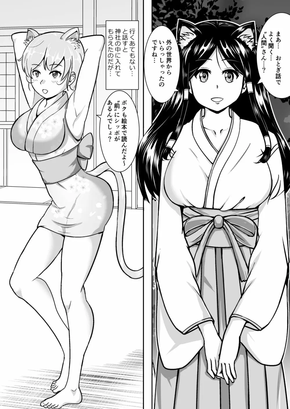 猫を助けて転生したら猫女神三姉妹に毎日精を搾られている件。 - page4