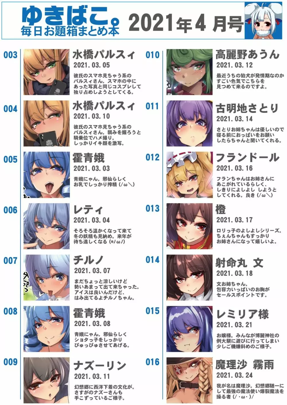 あまあまえっちな幻想郷～ゆきばこ～2021年4月号～ - page2