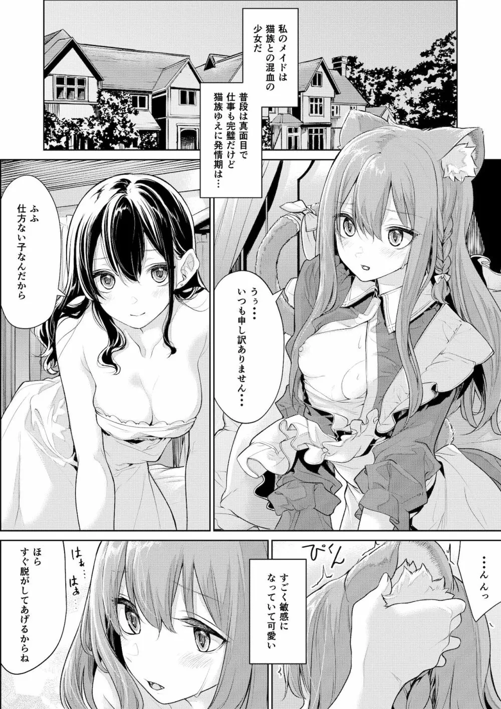 発情期の猫耳メイドさんとお嬢様 - page2