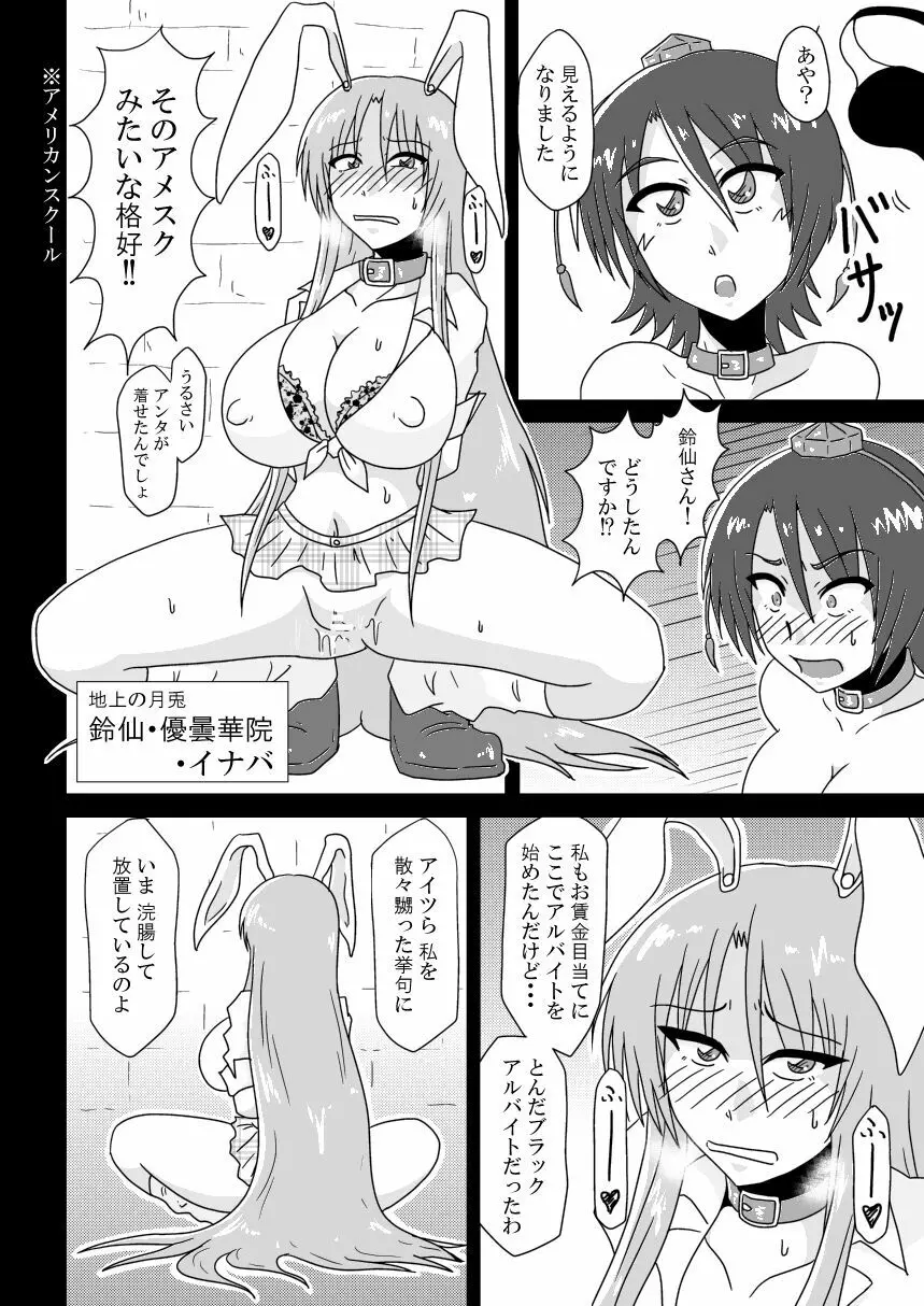 文と鈴仙がアメスク姿で浣腸されて姦されるだけの漫画 - page5