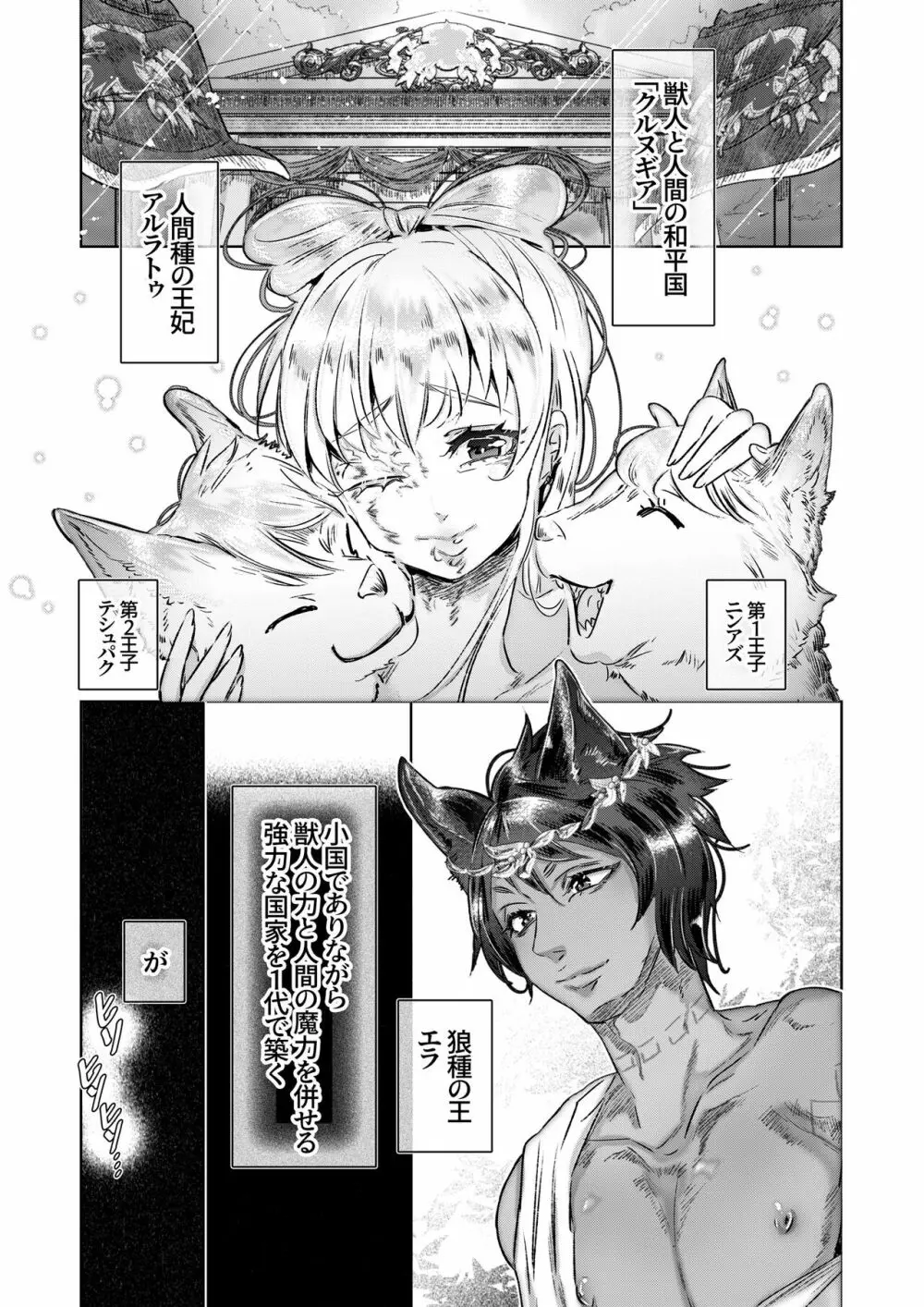 獣人王の愛～傷の王妃は巨狼と番う～ - page5