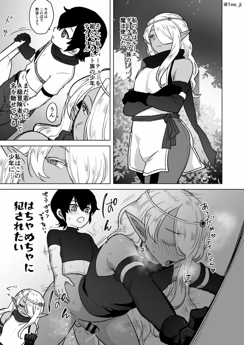 少年に襲われたいエルフさん♂の漫画 - page1