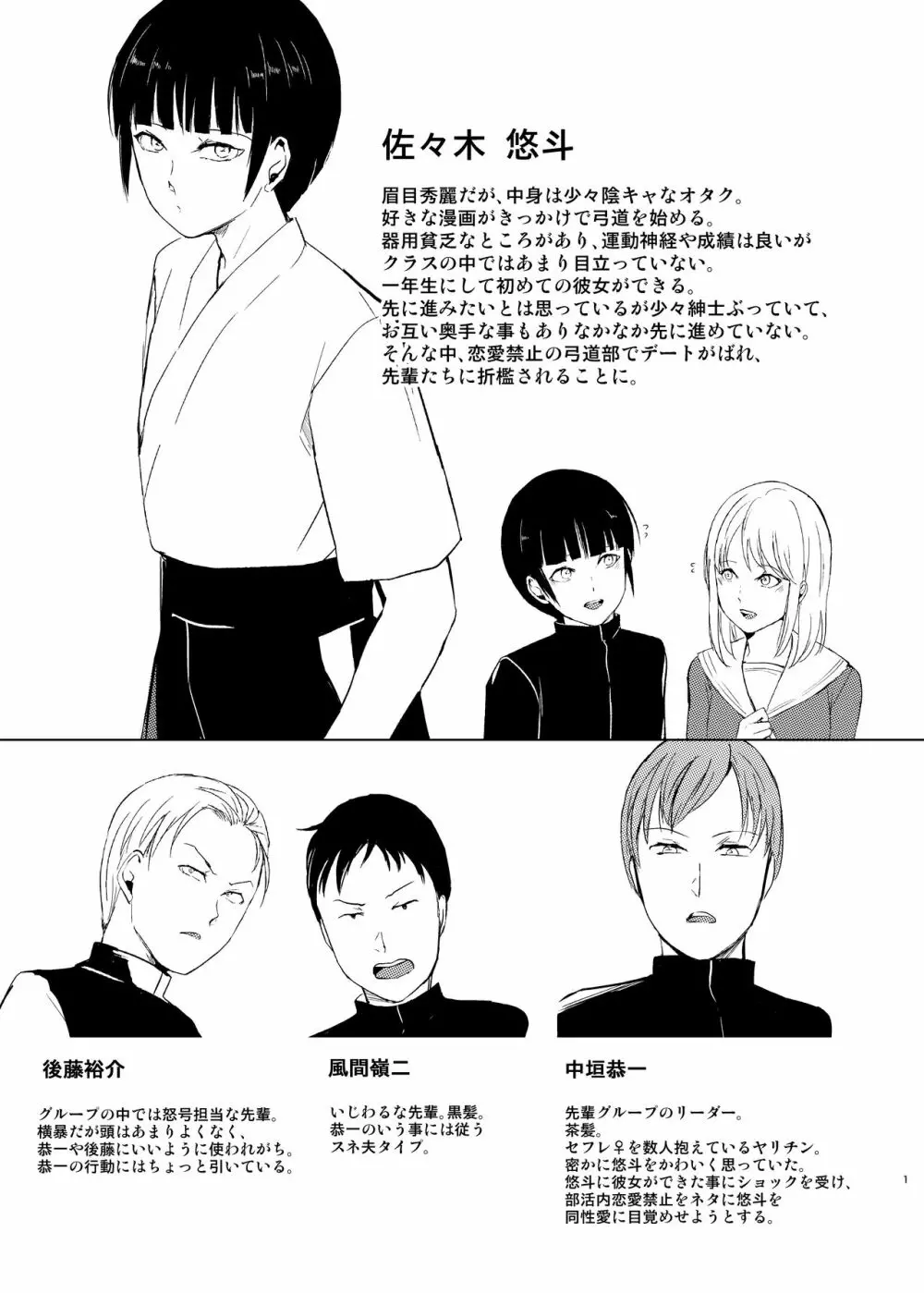 弓道男子×メス堕ち調教 先輩に内緒で彼女作ったら制裁レ〇プされました - page2