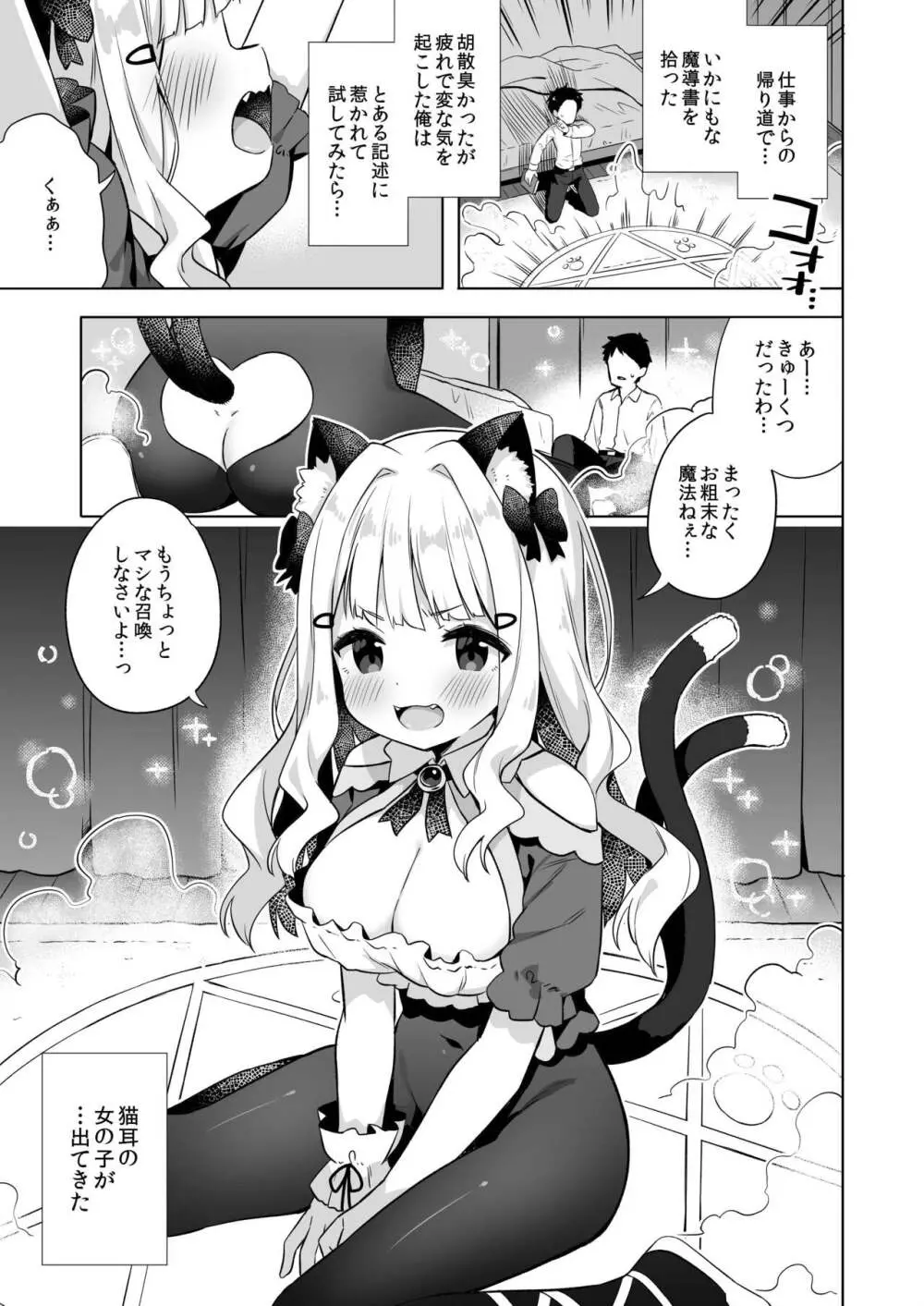 拾った魔導書でちんまい猫耳ちゃんとえっち出来る本 - page2