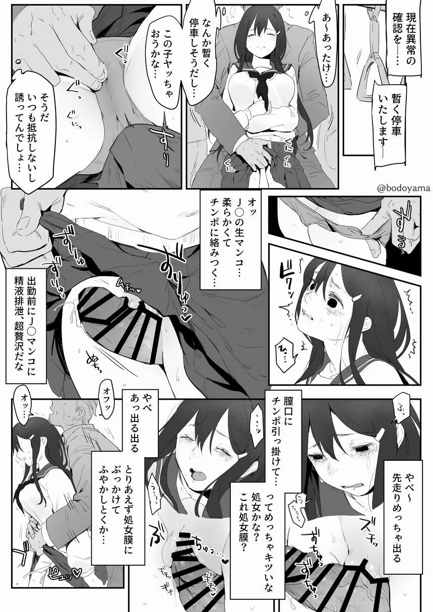 おとなしいJKを痴漢して電車内で犯す話 - page3