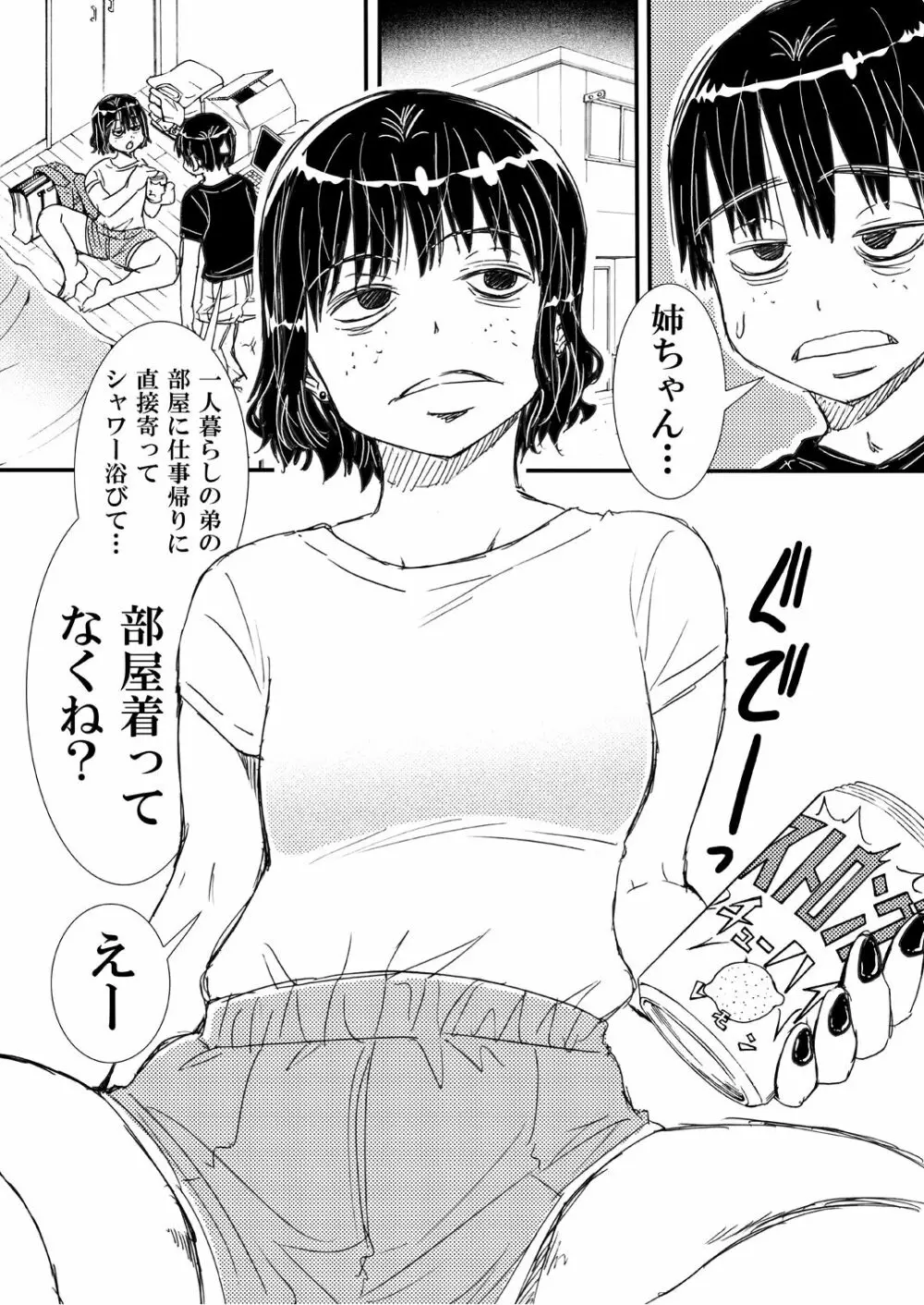 ノーメイク部屋着の姉弟といいカンジになってHした話。 - page3