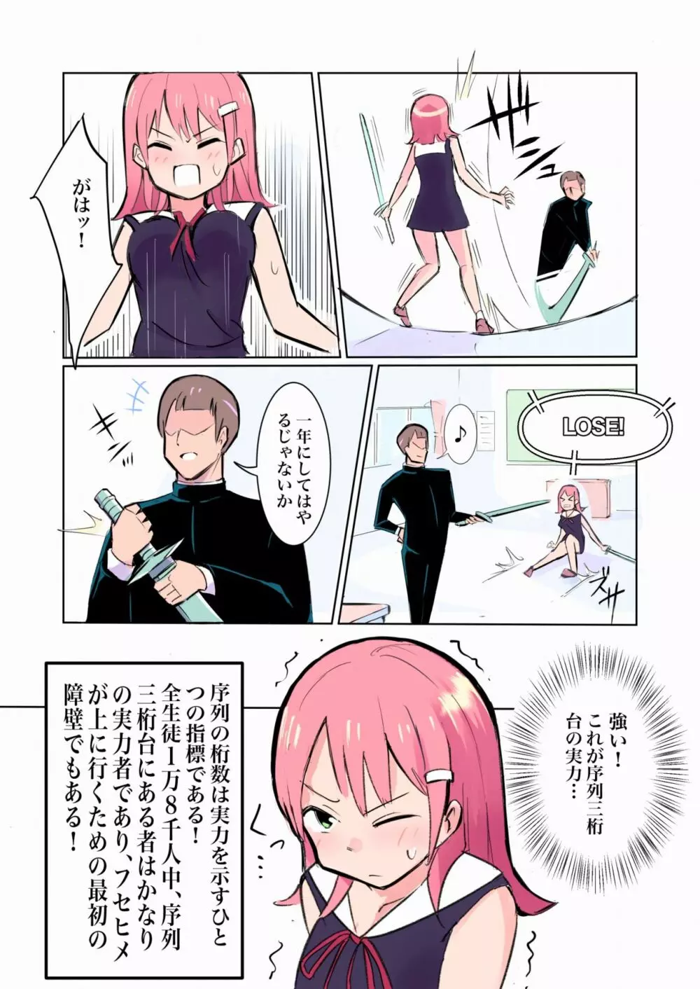 敗北する学生剣士 - page9