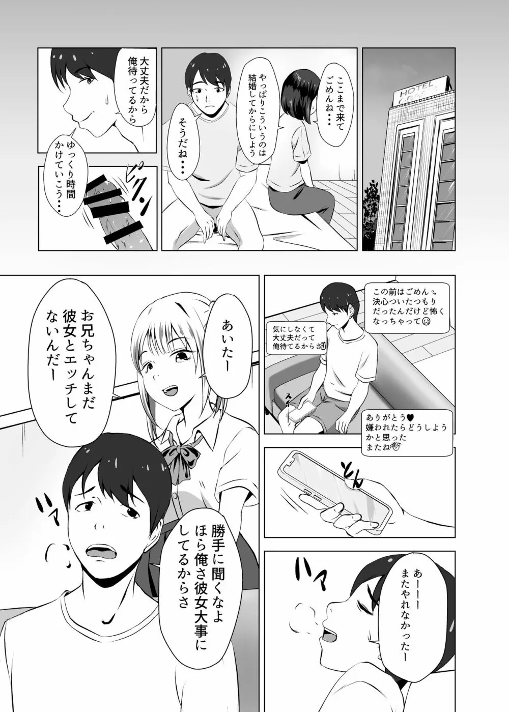 ボクには彼女がいるのに妹の友達のビッチな誘惑に負けてしまいそう - page3