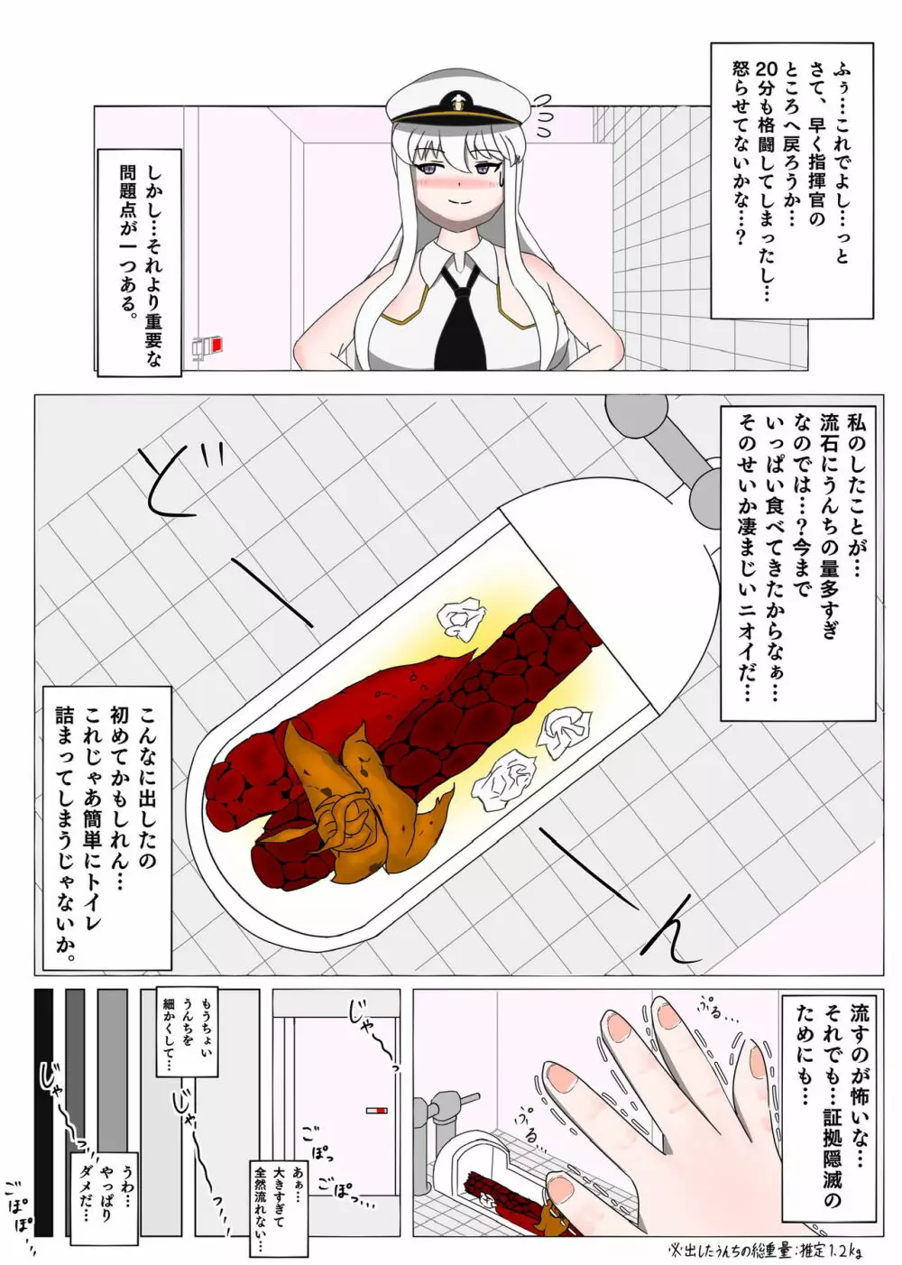 アズレンのエンタープライズが和式トイレで3日分のうんちを出す漫画 - page14