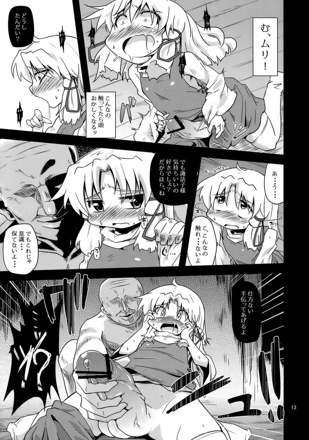 (例大祭8) [はぴねすみるく (おびゃー)] 肉欲神仰信 - New carnal story - 前 (東方Project) - page12