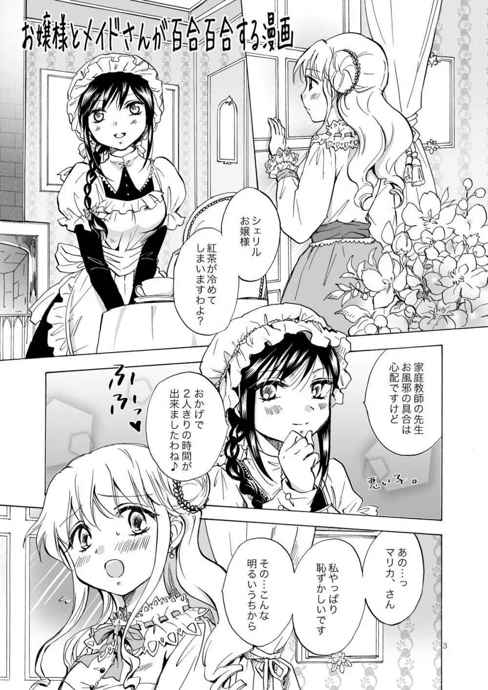 お嬢様とメイドさんが百合百合する漫画 - page3