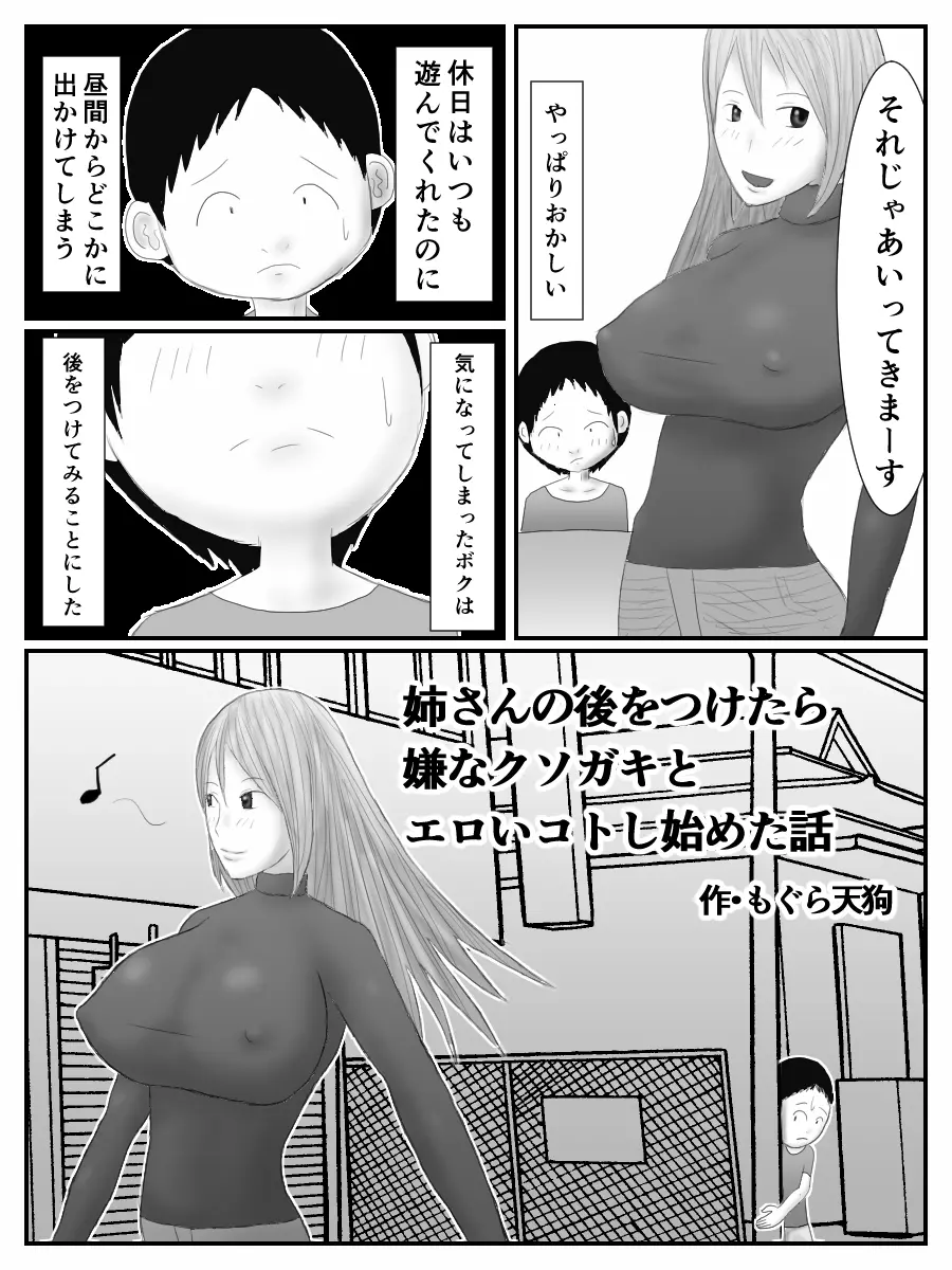 姉さんの後をつけたら嫌なクソガキとエロいコトし始めた話 - page4