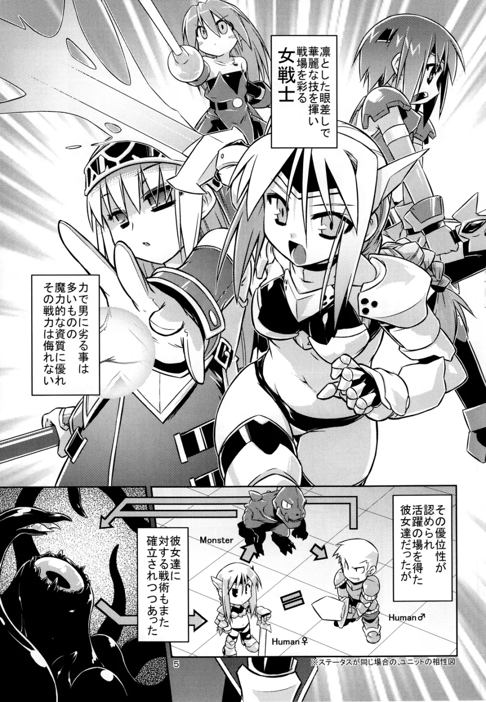 女戦士 ＜ 触手 + おまけペーパー - page6