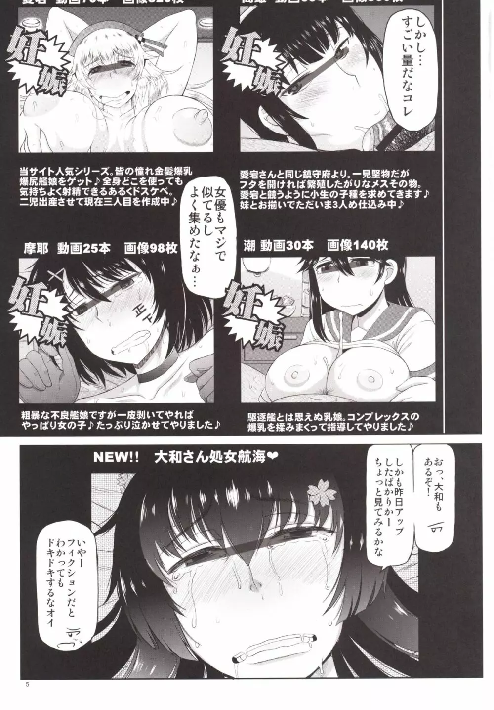 戦艦大和子宮攻略作戦 キモオタ提督の雄肉主砲で精子徹甲弾弾着カットイン♪大和さんと遺伝子掛け合わせて可愛いベイビーを建造しよう!本。 - page6