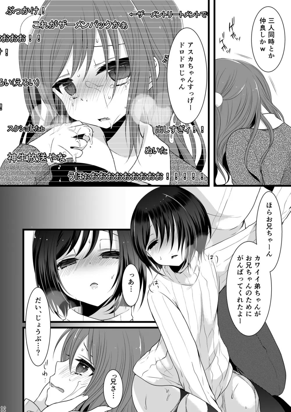 乱交男の娘兄弟丼ナマ放送 - page11