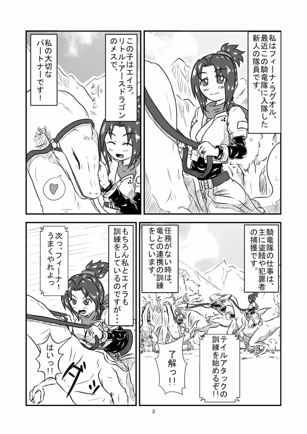 丸呑話 -新人騎竜隊員の裏特訓- - page3